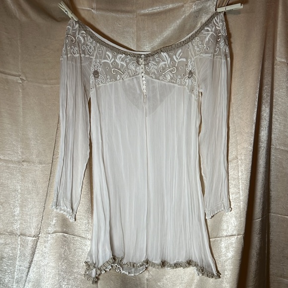 Vintage Free People Beaded Off-Shoulder Dress in Excellent Condition! Stunning! - Picture 2 of 16